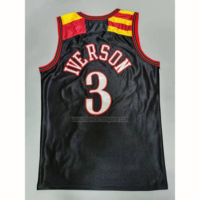 Camiseta Philadelphia 76ers Allen Iverson NO 3 Mitchell & Ness 2006 Negro